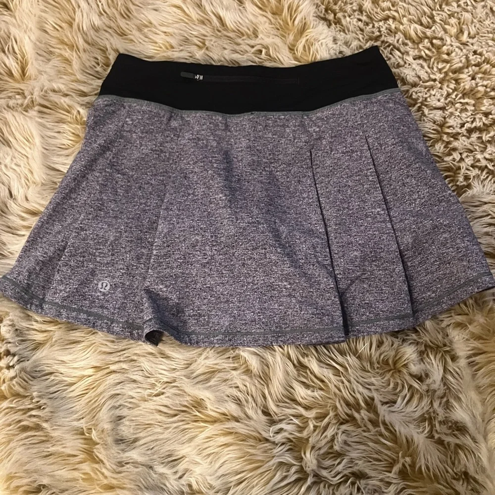 Lululemon pace rival skirt in heather lux multi black